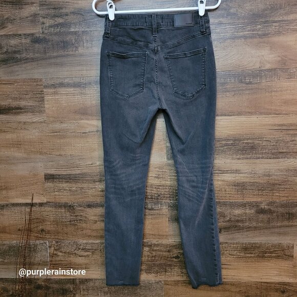 Madewell Jeans 27 Curvy High Rise Skinny Black Sea Wash Tummy Control Stretch - Picture 2 of 13